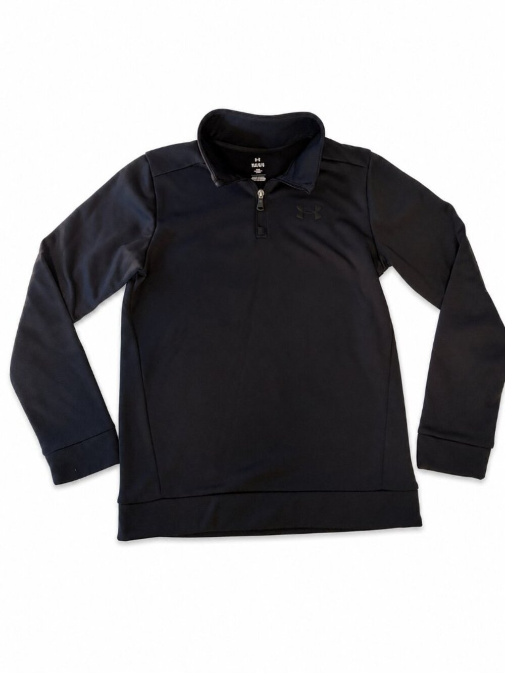 Under Armour Boys Black Fleece Quarter Zip Pullover Youth Large (14-16)